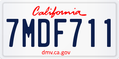 CA license plate 7MDF711