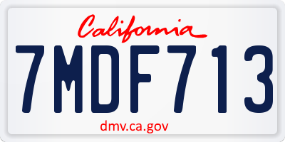 CA license plate 7MDF713