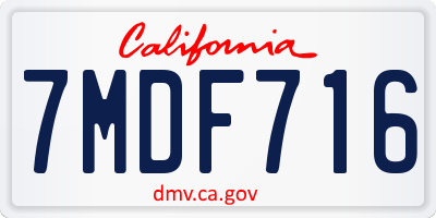 CA license plate 7MDF716