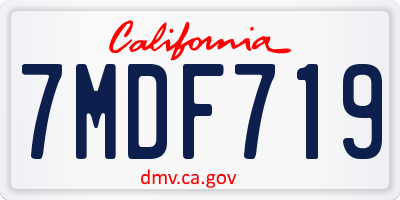 CA license plate 7MDF719