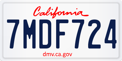 CA license plate 7MDF724