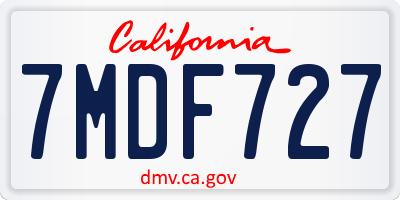 CA license plate 7MDF727