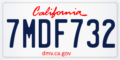 CA license plate 7MDF732