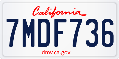 CA license plate 7MDF736