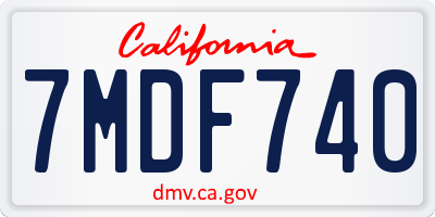 CA license plate 7MDF740