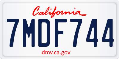 CA license plate 7MDF744