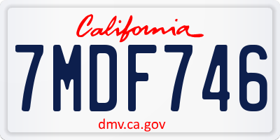 CA license plate 7MDF746