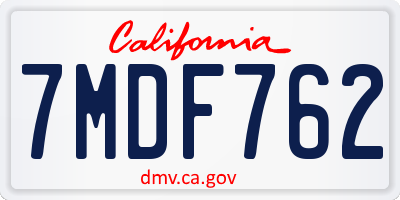 CA license plate 7MDF762