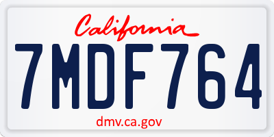 CA license plate 7MDF764