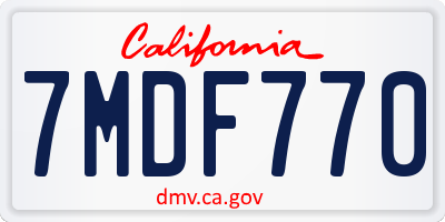 CA license plate 7MDF770