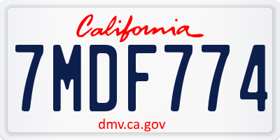 CA license plate 7MDF774