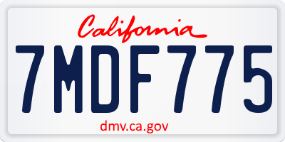 CA license plate 7MDF775