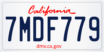 CA license plate 7MDF779