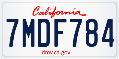 CA license plate 7MDF784