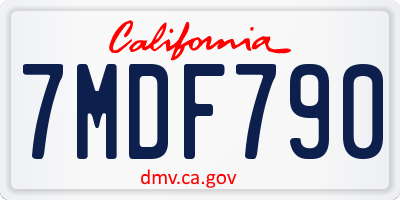 CA license plate 7MDF790