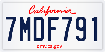 CA license plate 7MDF791