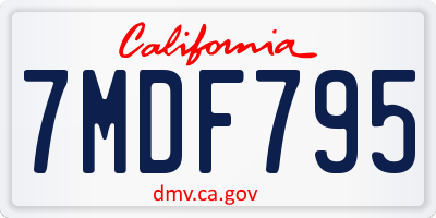 CA license plate 7MDF795