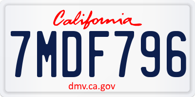 CA license plate 7MDF796
