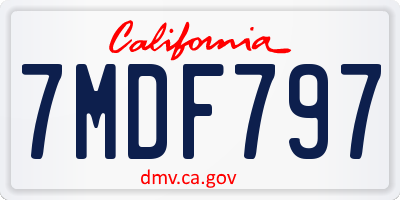 CA license plate 7MDF797