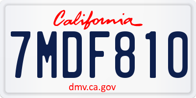 CA license plate 7MDF810