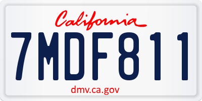 CA license plate 7MDF811