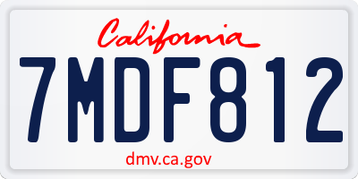 CA license plate 7MDF812
