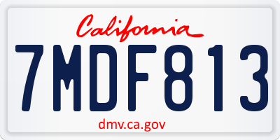 CA license plate 7MDF813