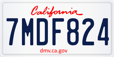 CA license plate 7MDF824