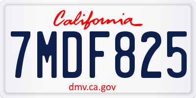 CA license plate 7MDF825