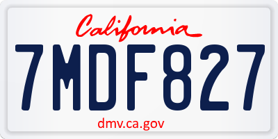 CA license plate 7MDF827
