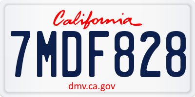 CA license plate 7MDF828