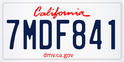 CA license plate 7MDF841