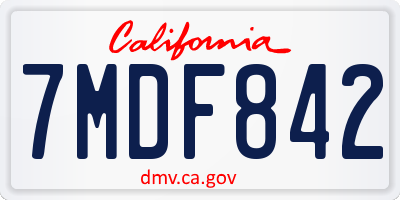 CA license plate 7MDF842
