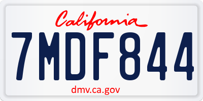 CA license plate 7MDF844