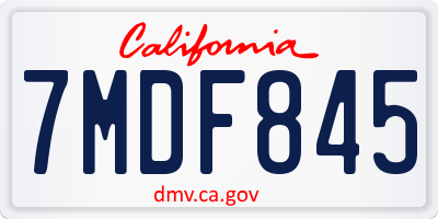 CA license plate 7MDF845