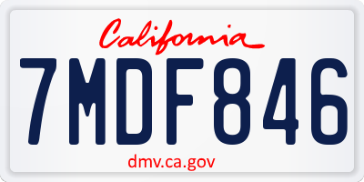 CA license plate 7MDF846