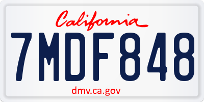 CA license plate 7MDF848