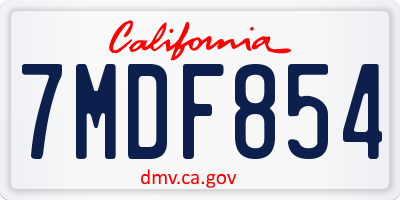 CA license plate 7MDF854