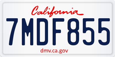 CA license plate 7MDF855