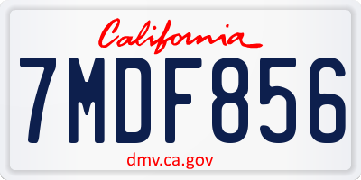 CA license plate 7MDF856