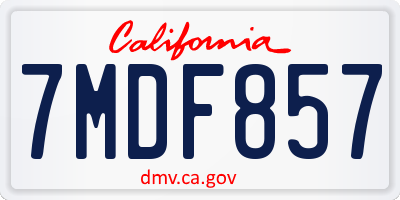 CA license plate 7MDF857
