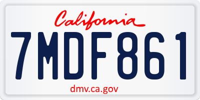 CA license plate 7MDF861