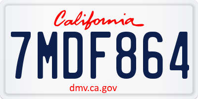 CA license plate 7MDF864