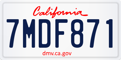 CA license plate 7MDF871