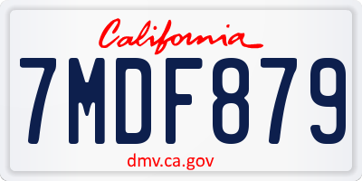 CA license plate 7MDF879
