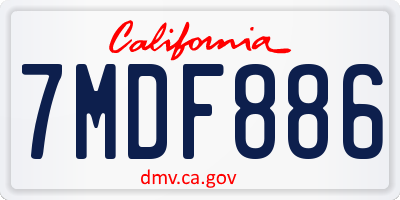 CA license plate 7MDF886