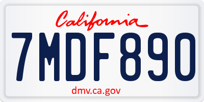 CA license plate 7MDF890