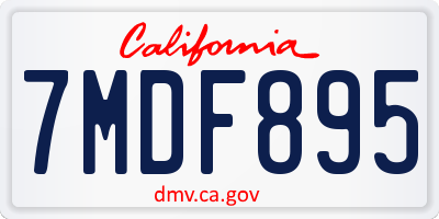 CA license plate 7MDF895