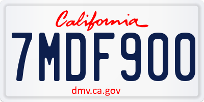 CA license plate 7MDF900