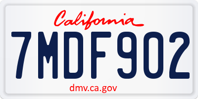 CA license plate 7MDF902